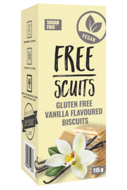 FreeScuits gluténmentes vaníliaízű keksz édesítőszerrel 115g