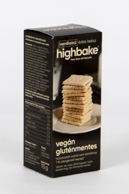 Highbake gluténmentes vanília ízű keksz édesítőszerrel 115g