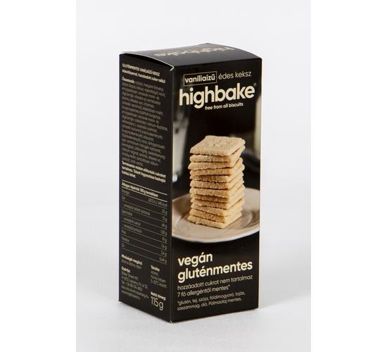 Highbake gluténmentes vanília ízű keksz édesítőszerrel 115g